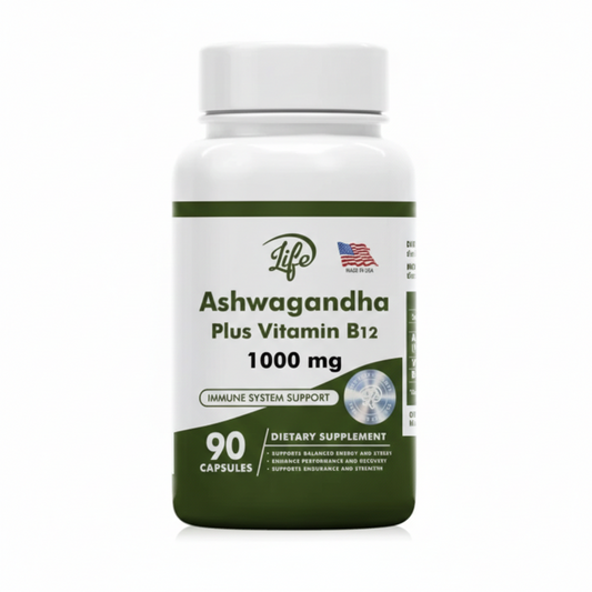 ASHAWAGANDA + B12 X 90 CAPSULAS 🌱 (PARA 3 MESES)